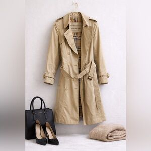 Burberry Tan Trench Coat with Check Lining